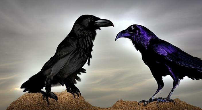 Raven Transformation: Human with Raven Head