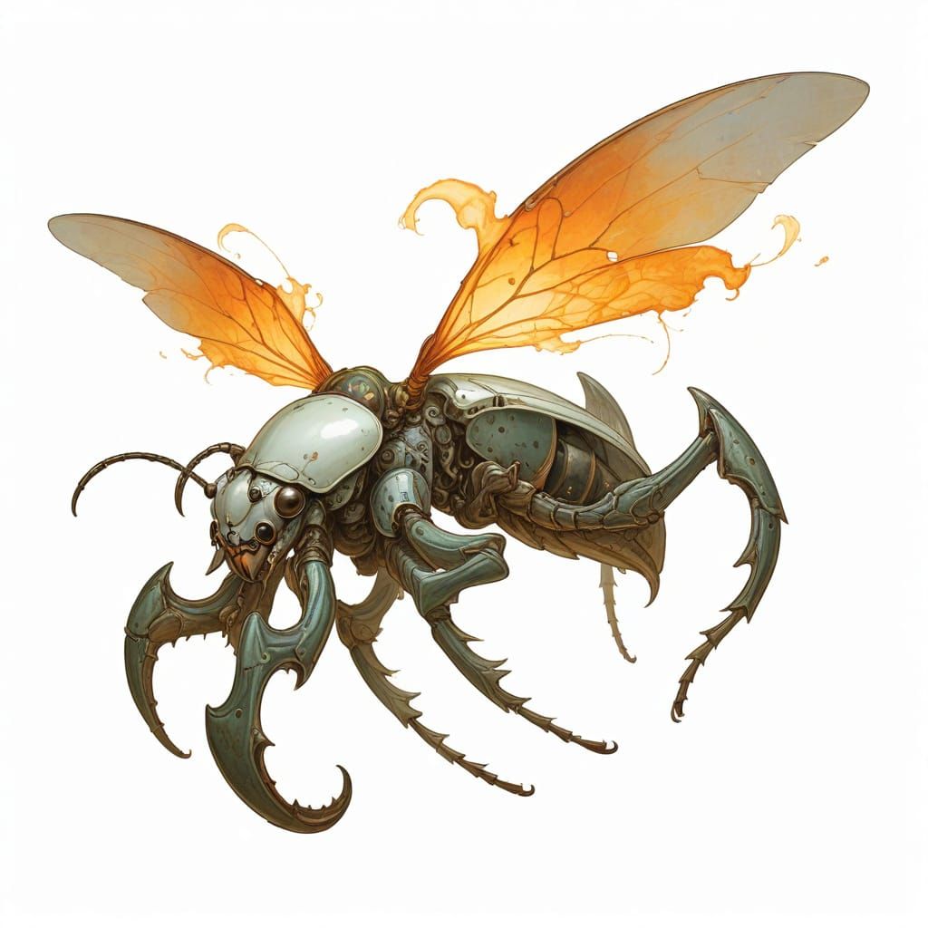 Flying Beetle-Spider in Heroic Fantasy Style
