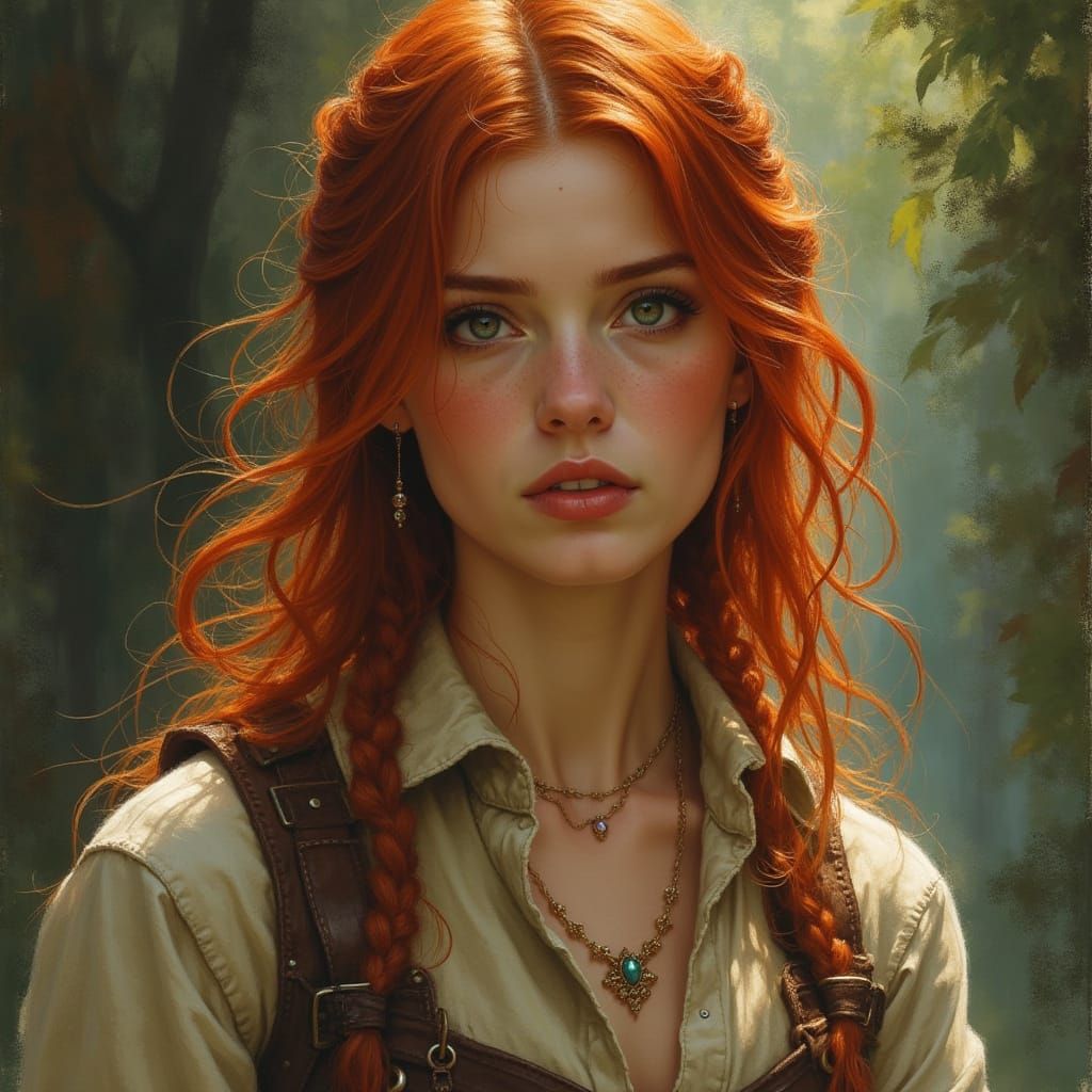 Medieval Fantasy Beauty with Enigmatic Aura