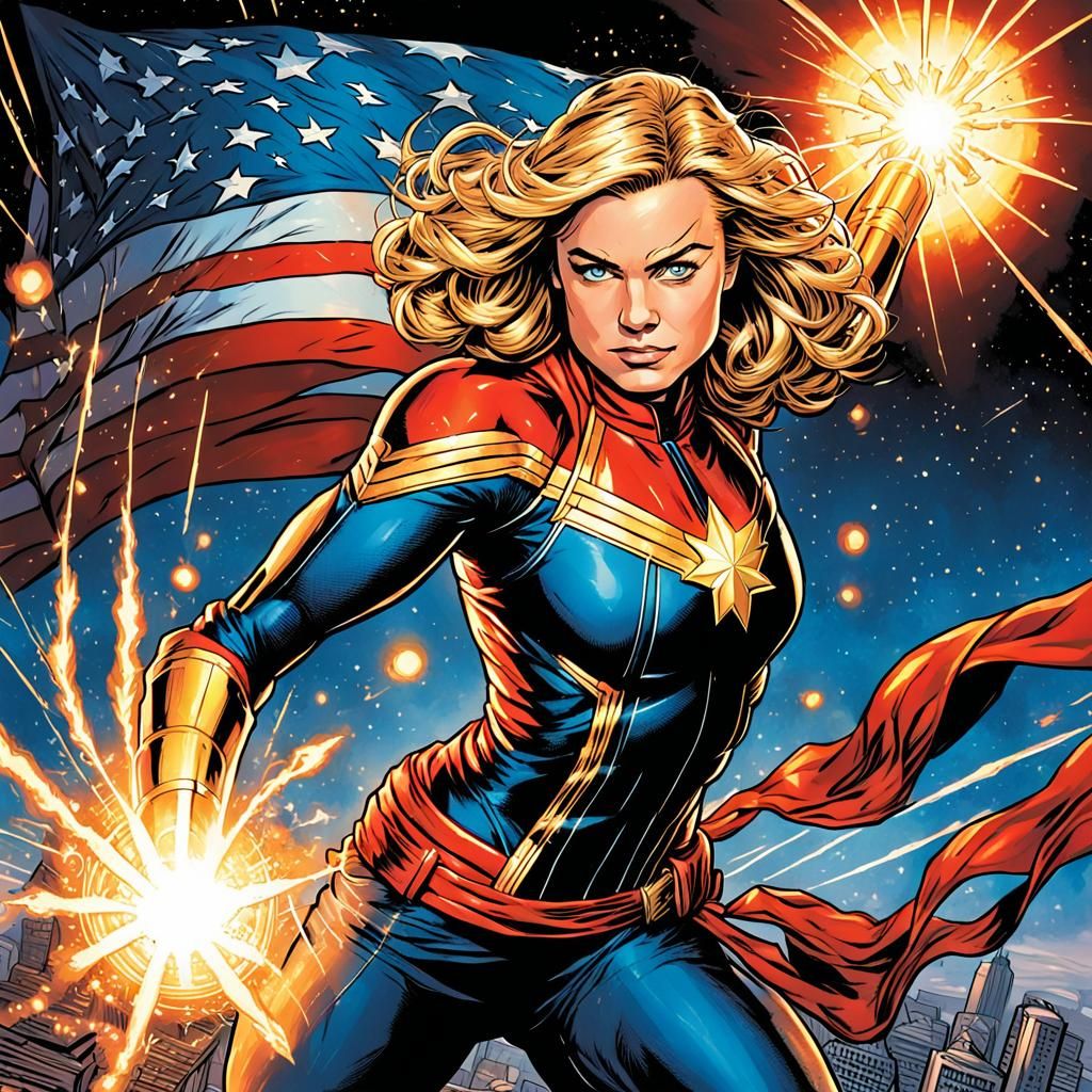 Captain Marvel Comic Book Art