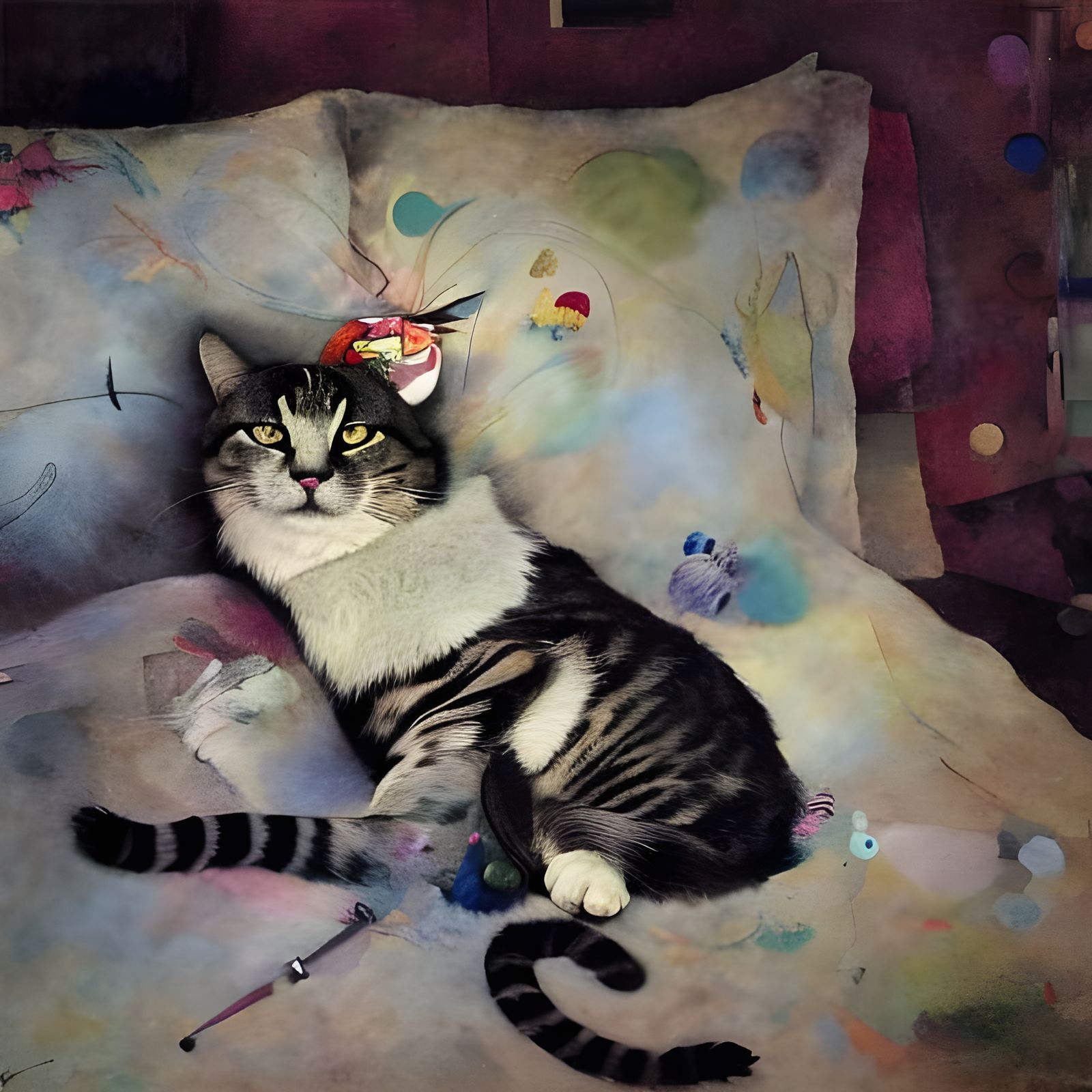Obstinate Cat Refuses to Move: Hyper-Realistic Painting