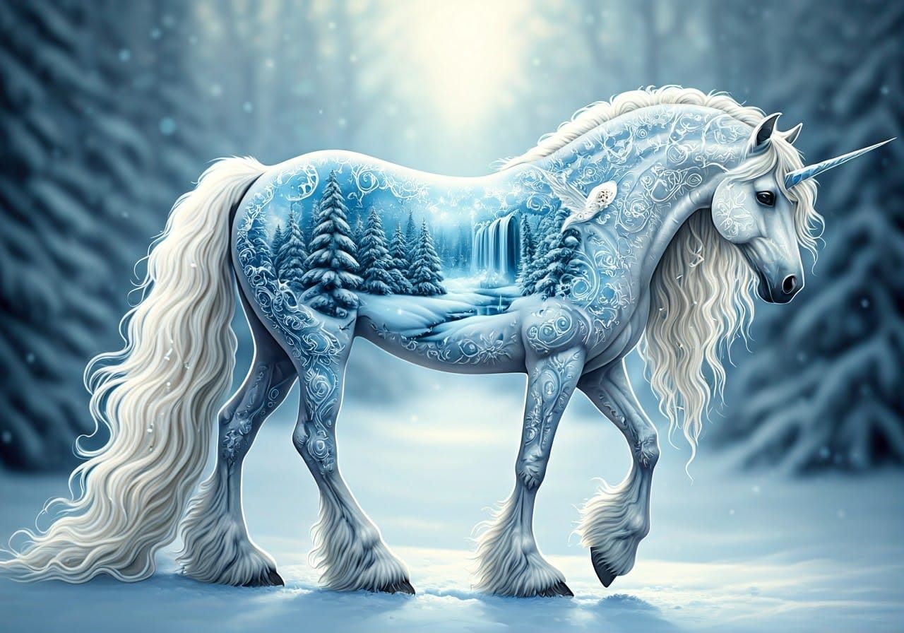 The White Unicorn and Her Winter Sleep.