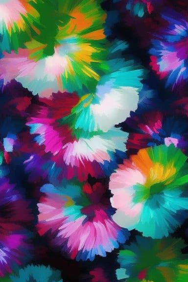 Girl and Dragon in Iridescent Flower Garden