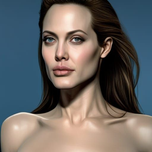 Angelina Jolie Portrait: Detailed Matte Painting