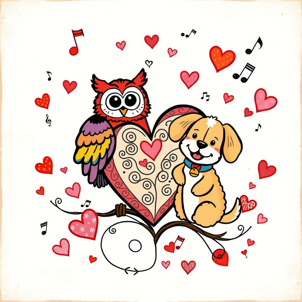 Whimsical Postcard in Soft Pastel Hues