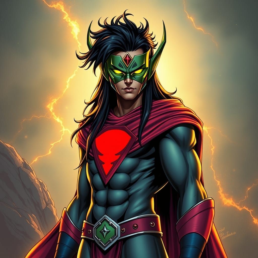 Superhero Deity Avatar in Perfect Comic Book Style