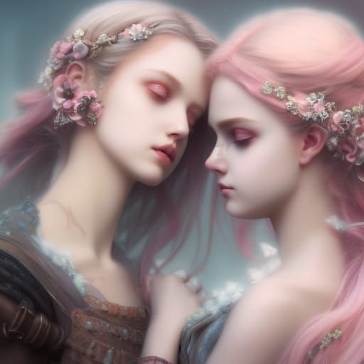 Mother and daughter dolls