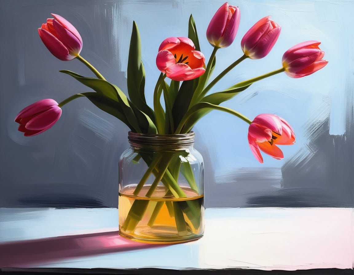 Vibrant Still Life in Thick, Textured Brushstrokes