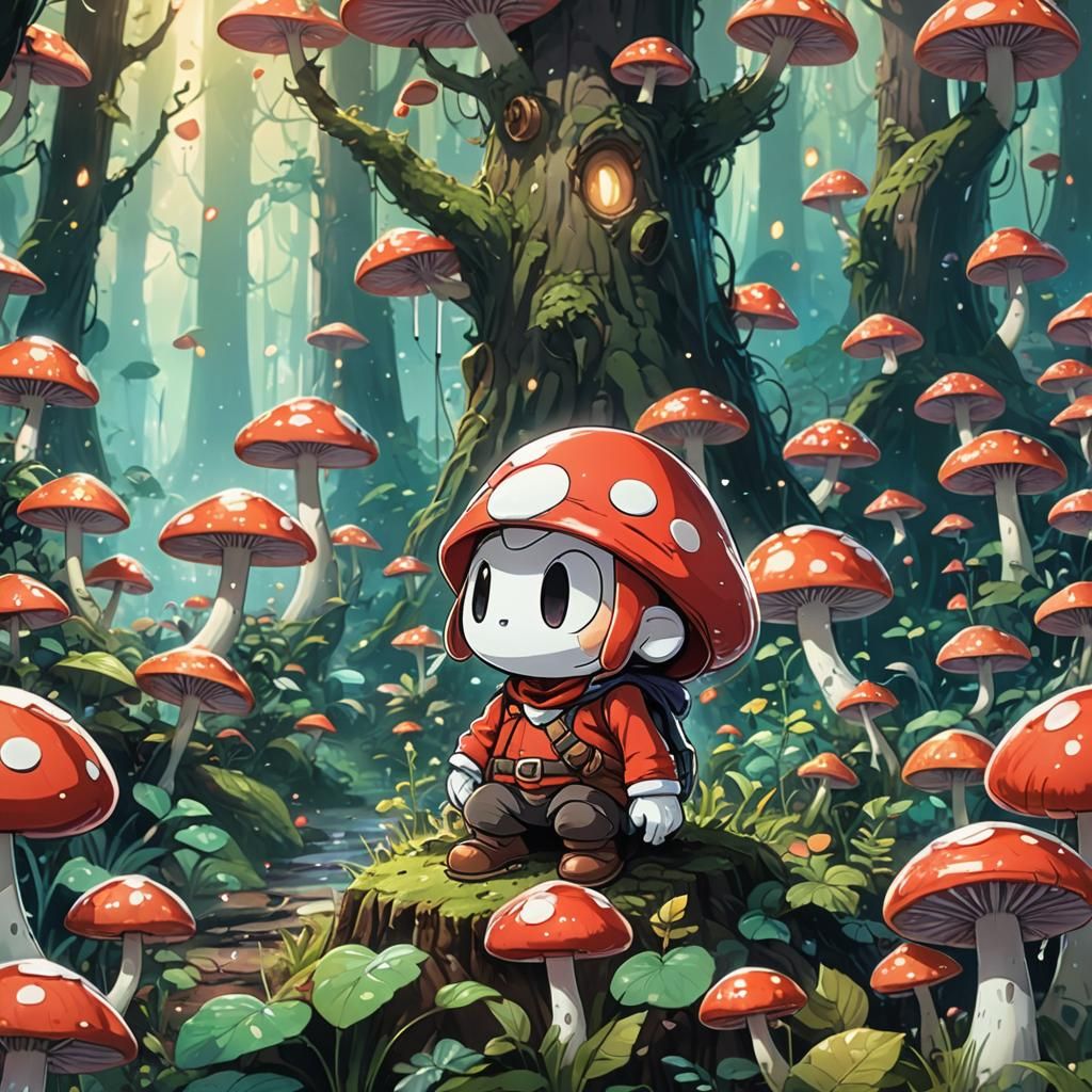 Moe Anime Shy Guy in Whimsical Mushroom Kingdom
