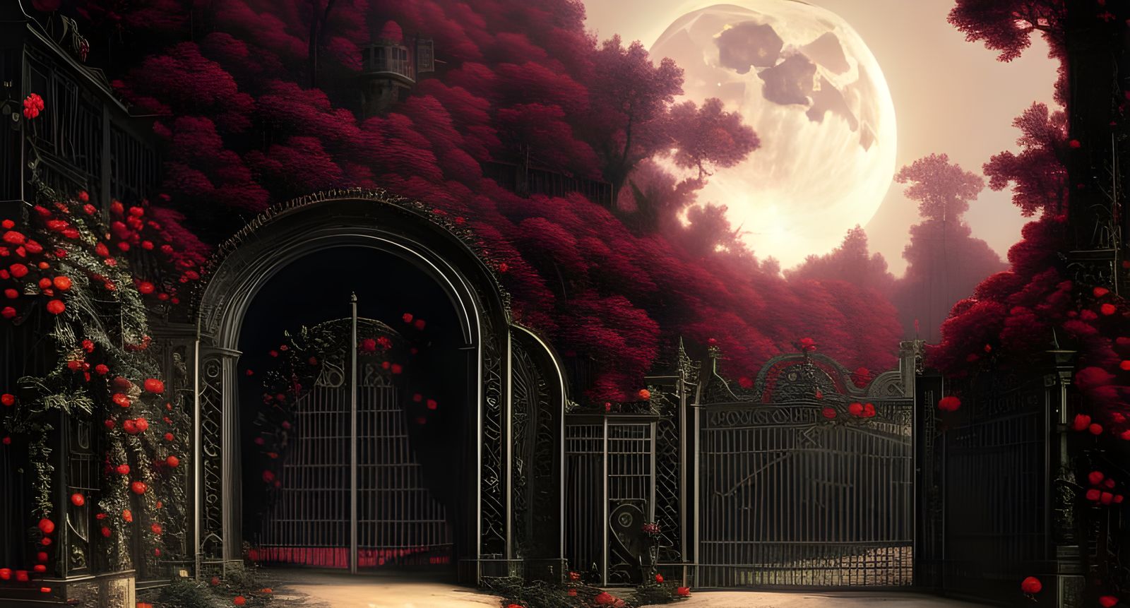 Moonlit entrance to Hell