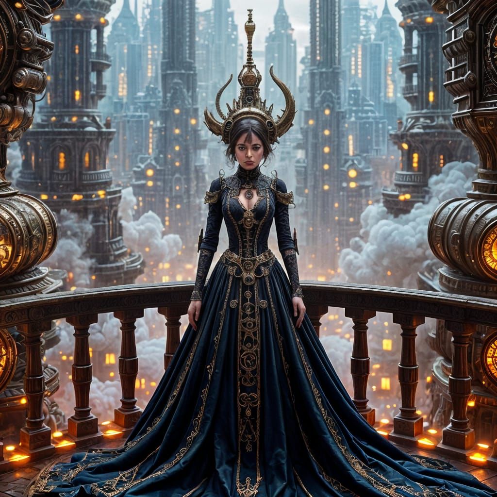 Steampunk Tsaritsa Reigns Over a Distant Planet Metropolis