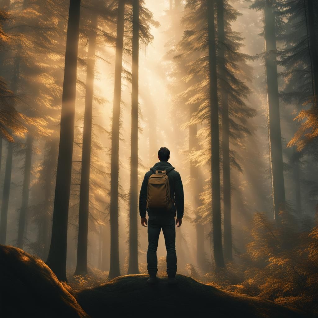 Misty Forest Scene in Cinematic Digital Art