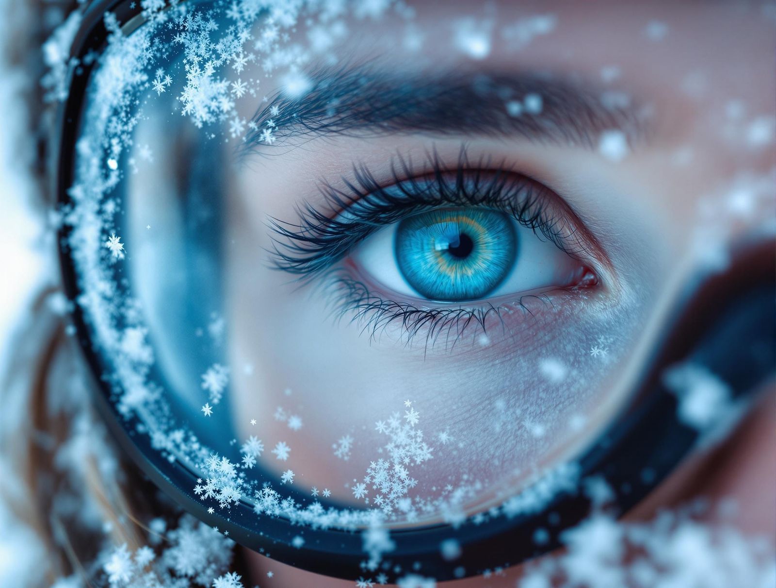 Frosted Goggles Frame a Winter Wonder