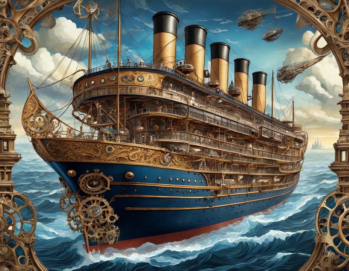 Steampunk Ocean Liner in Æther Currents