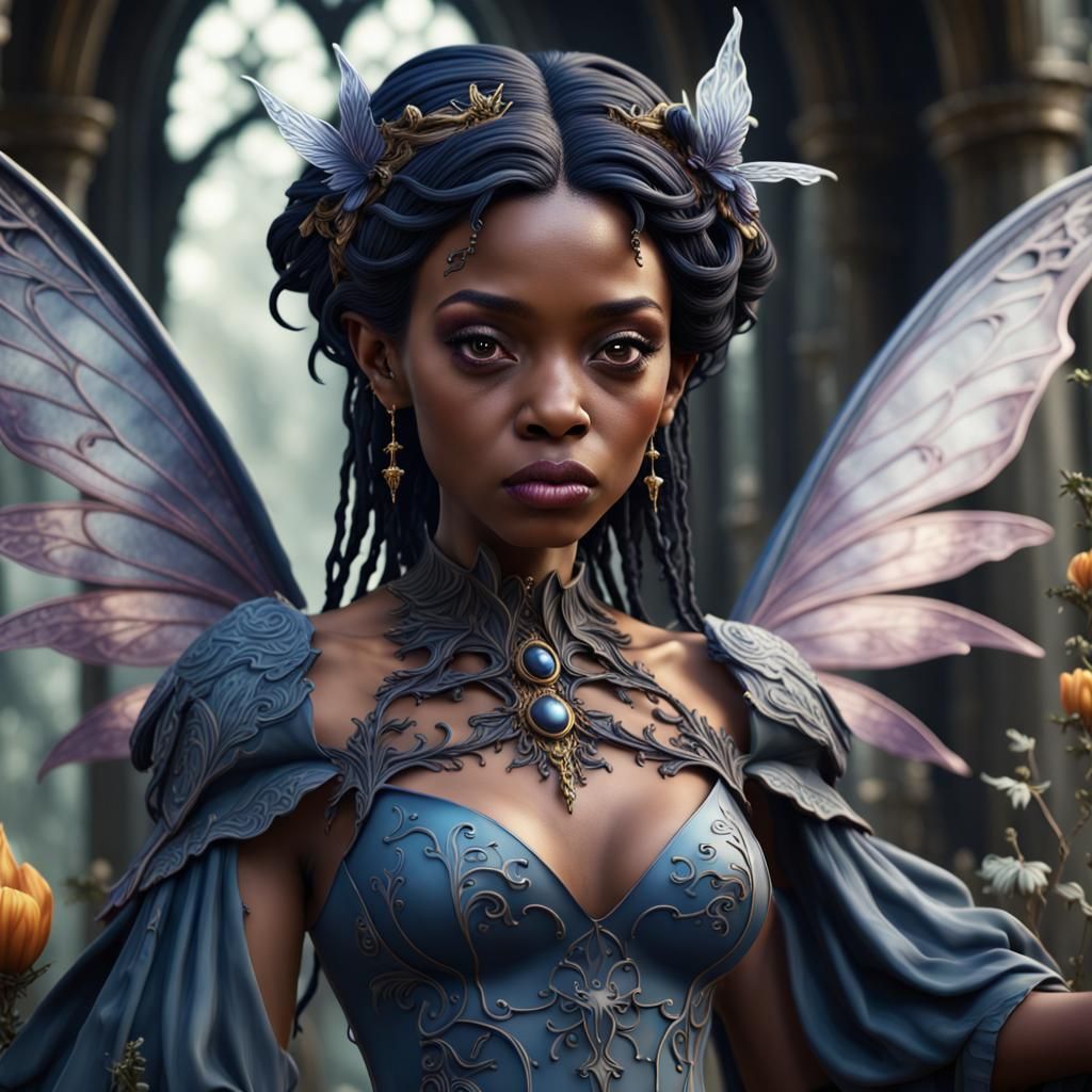 Gothic Porcelain Fairy: Detailed Matte Painting