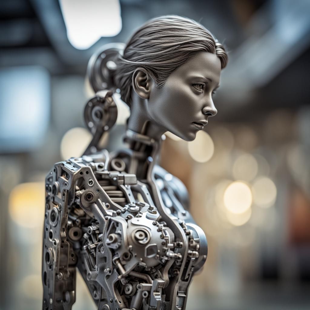 Mechanical Woman 3D Render in HDR