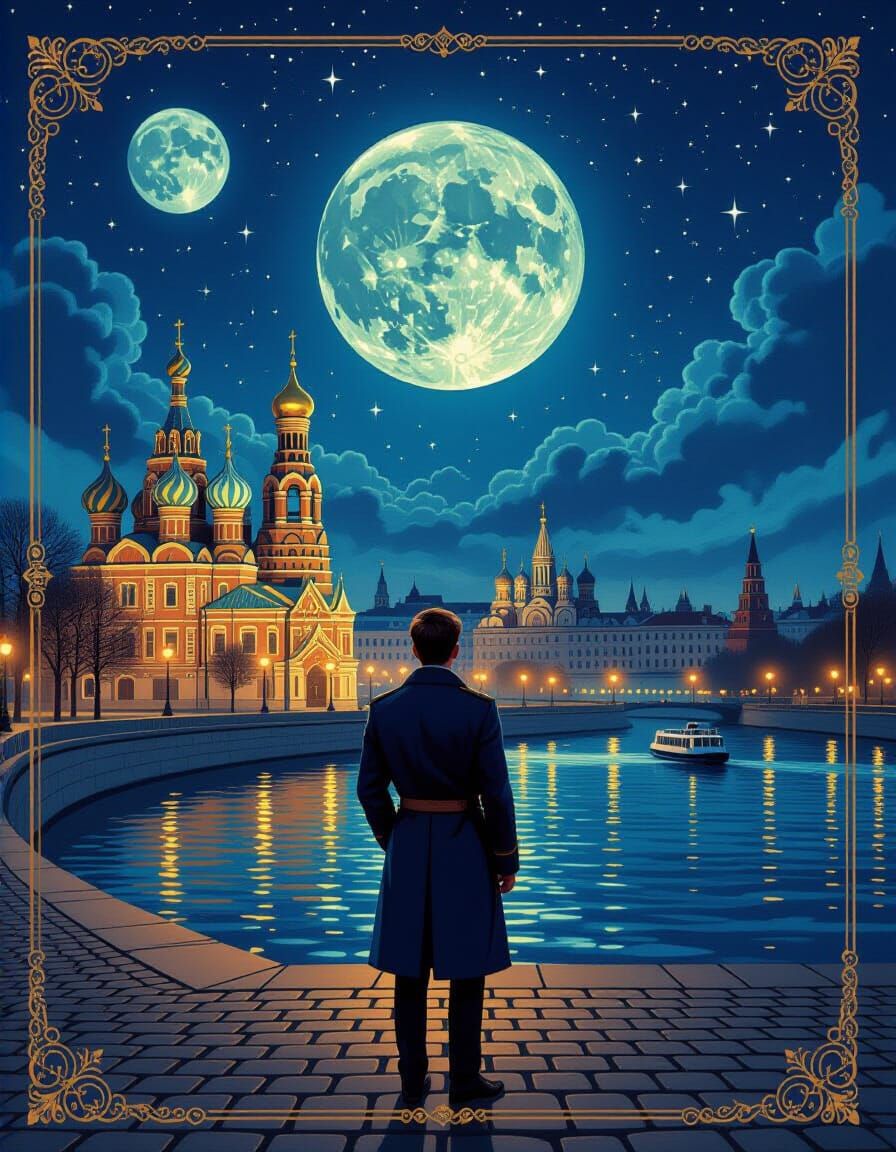 Futuristic Novgorod Nightscape Book Cover