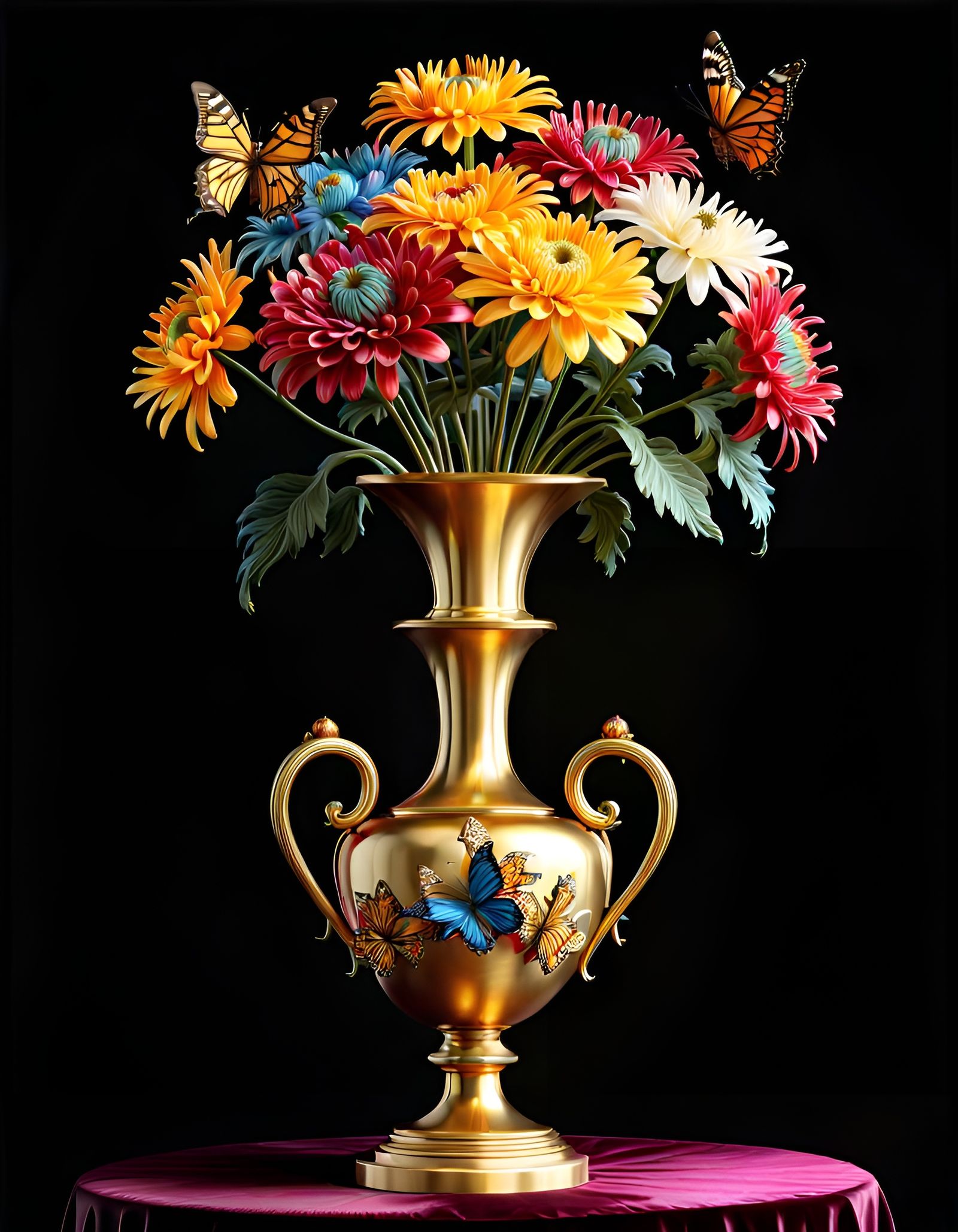 Luxurious Spider Chrysanthemums in Renaissance Style