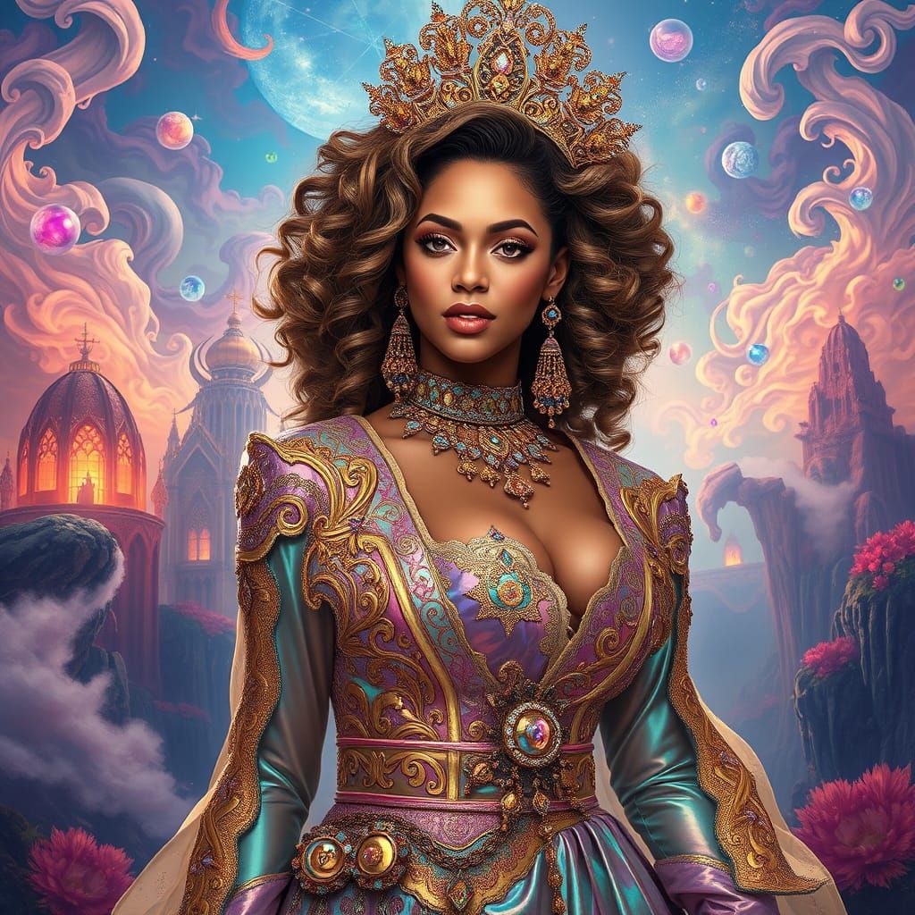 Regal Beyoncé in a Fantasy Realm