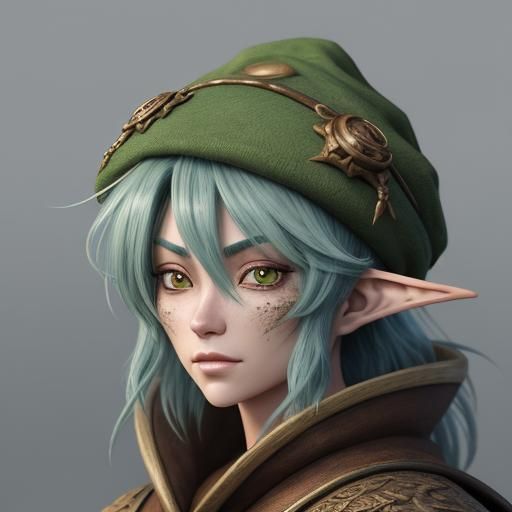 Mischievous Gnome in Anime Style Concept Art