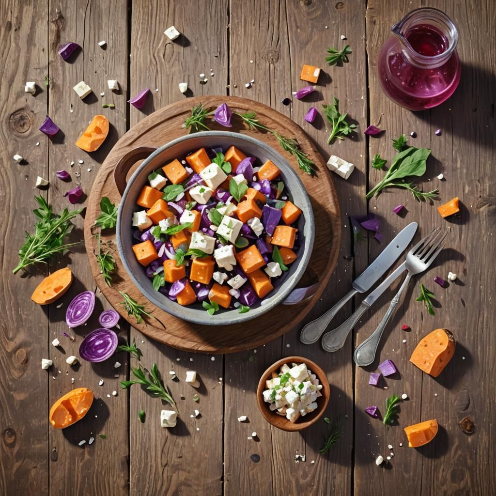 Sweet Potato Salad: Low-Poly Digital Art