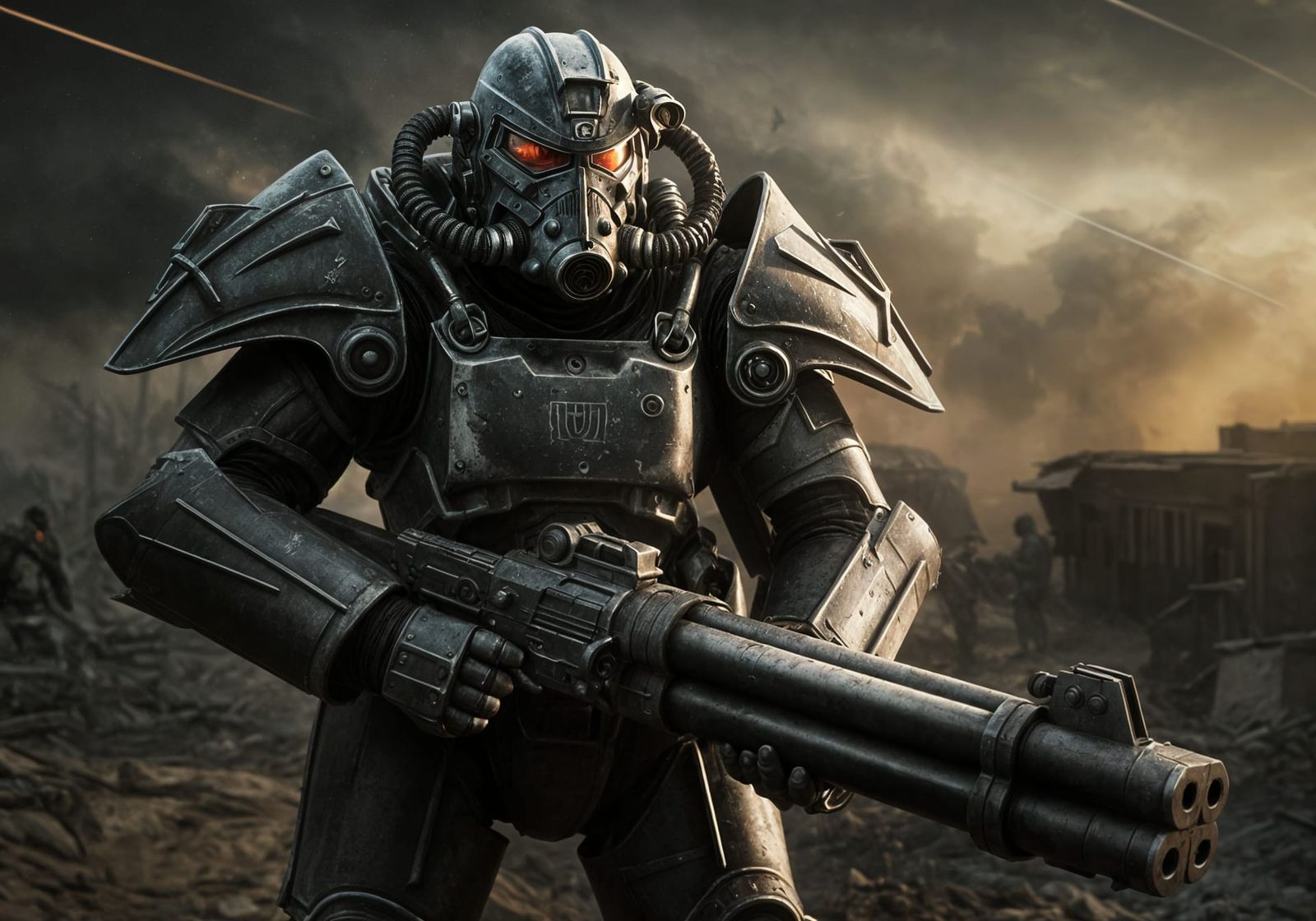 Knight of the Brotherhood in Power armor from Fallout univer...