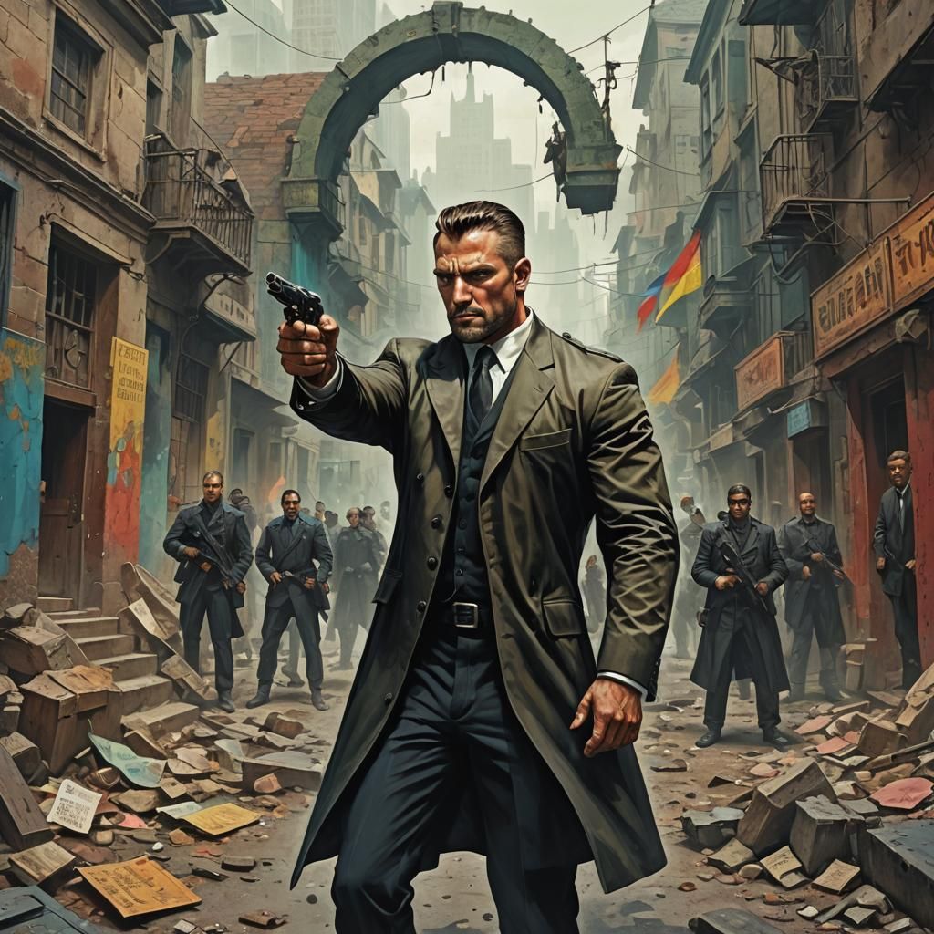 Vigilant Bodyguard in a Colorful Fantasy World