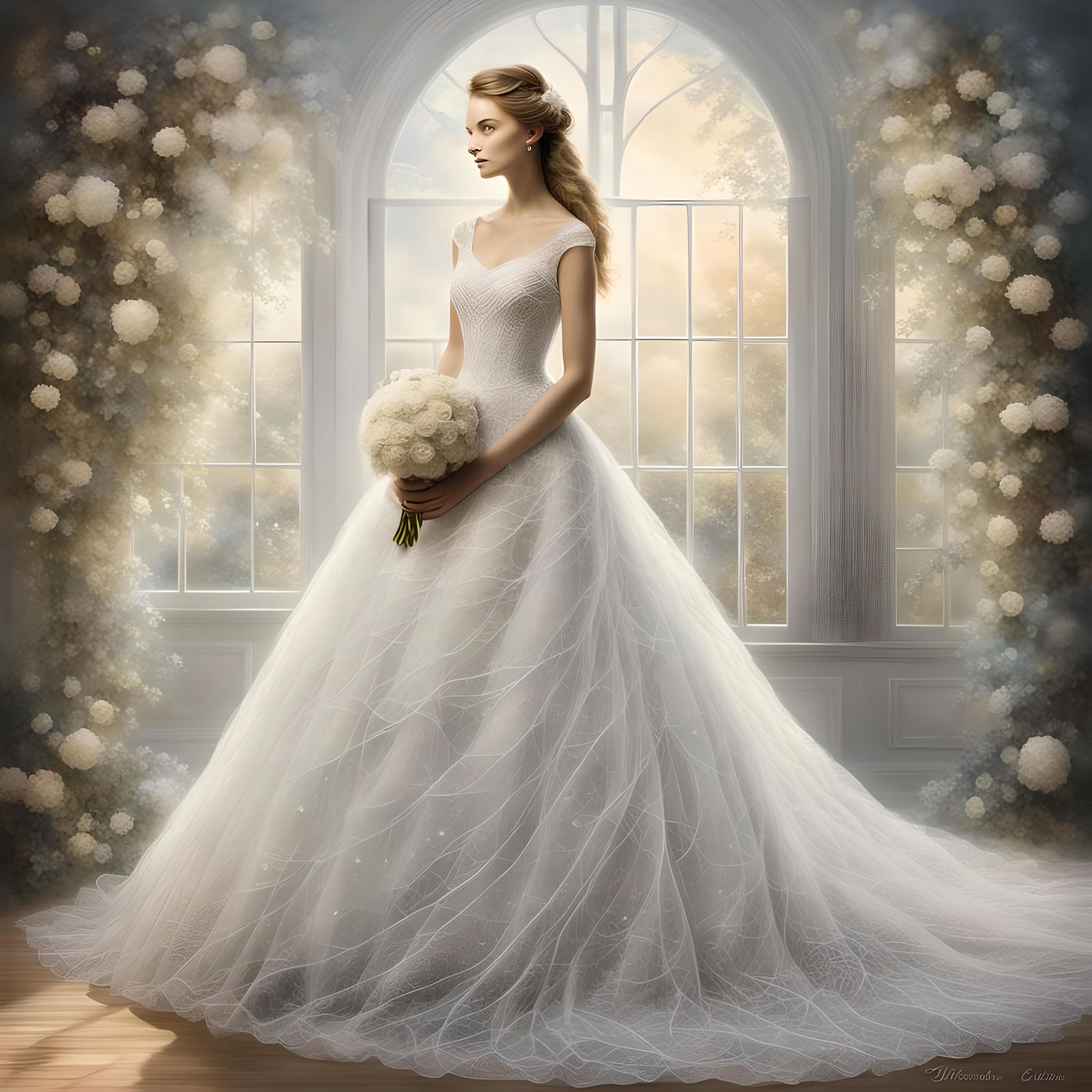 Ethereal String Wedding Dress in Fantasy Style