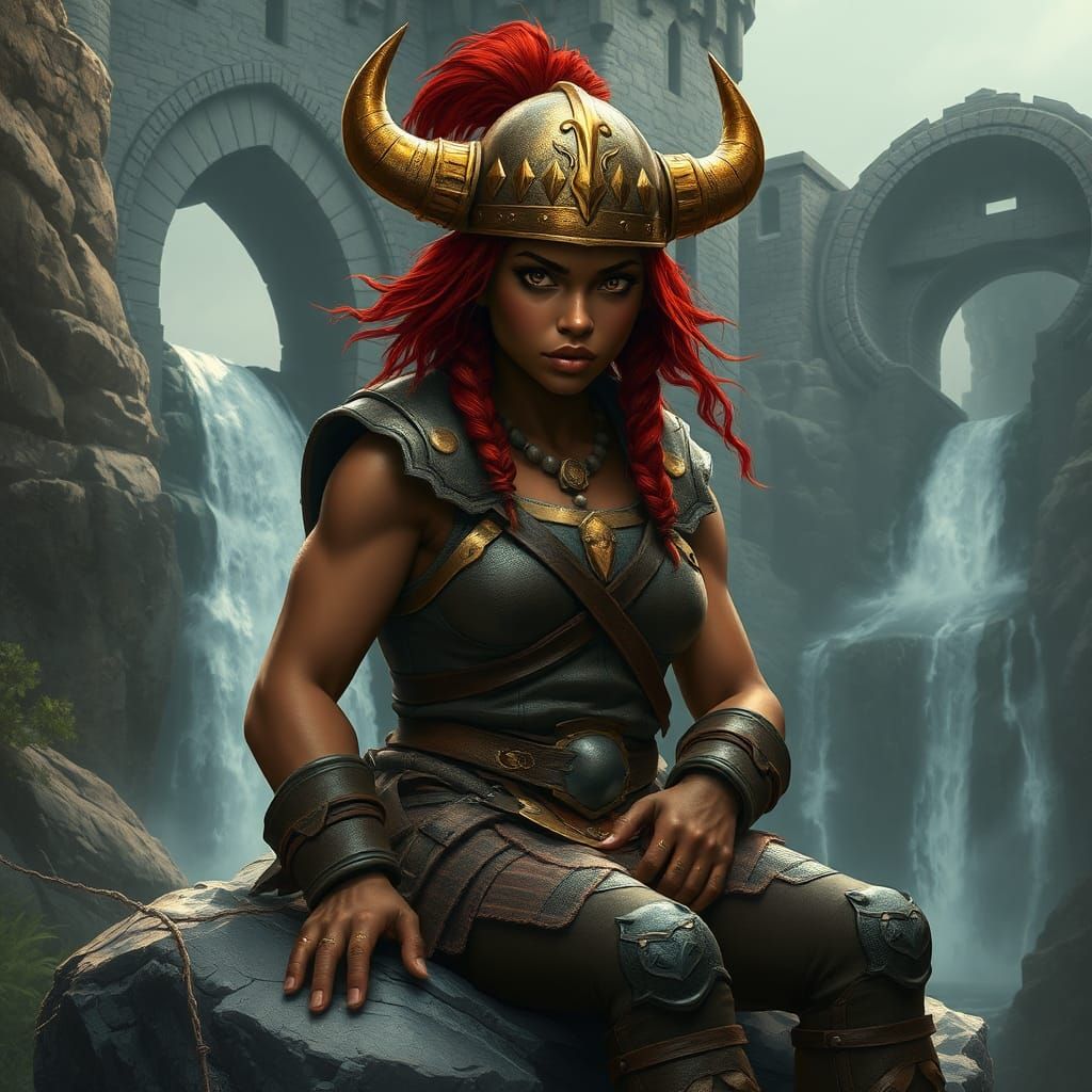 Epic Dwarf Warrior with Viking Helmet, Splash Art