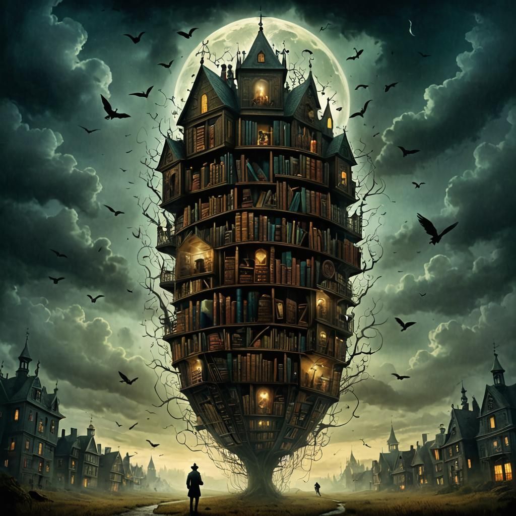 Horror Library Concept Art Illustration