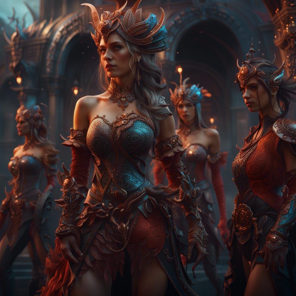 Fantasy Women in Detailed Digital Matte Painting