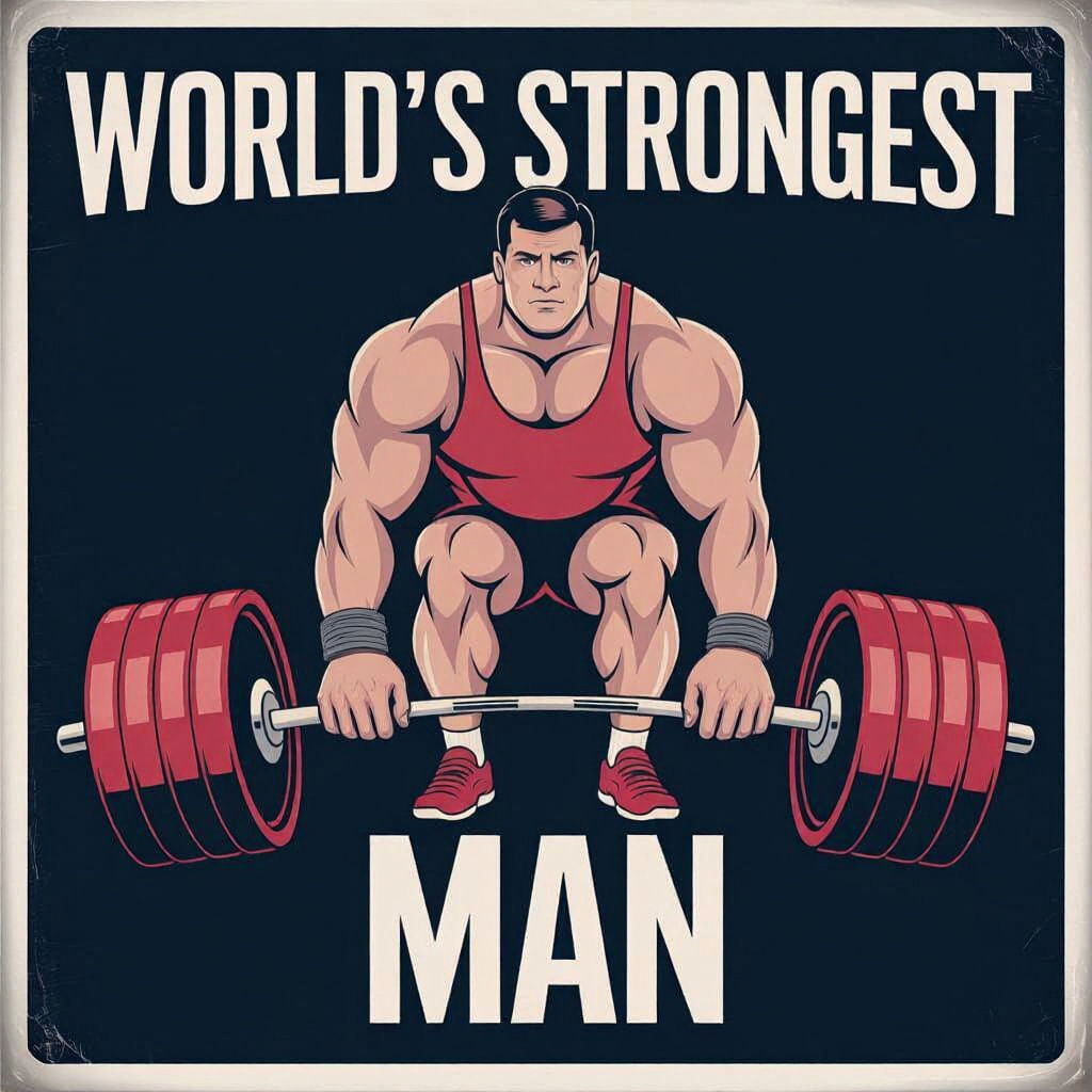 Vintage Strongman Poster: Powerlifting and Classic Style