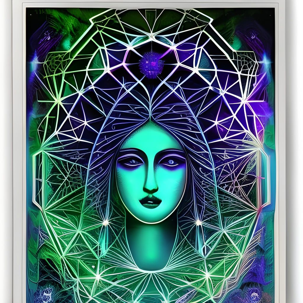 Goddess of Obsolete AI Models in Crystal Fractal