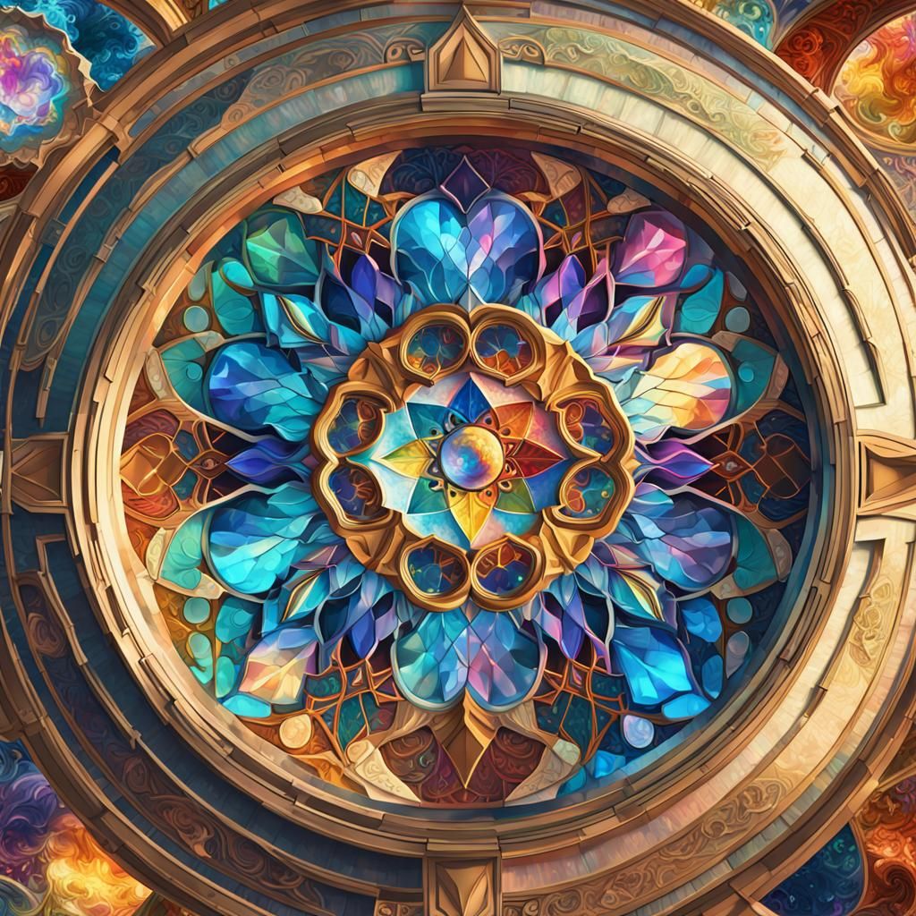 Kaleidoscopic Portrait in Hyperdetailed Digital Art Style
