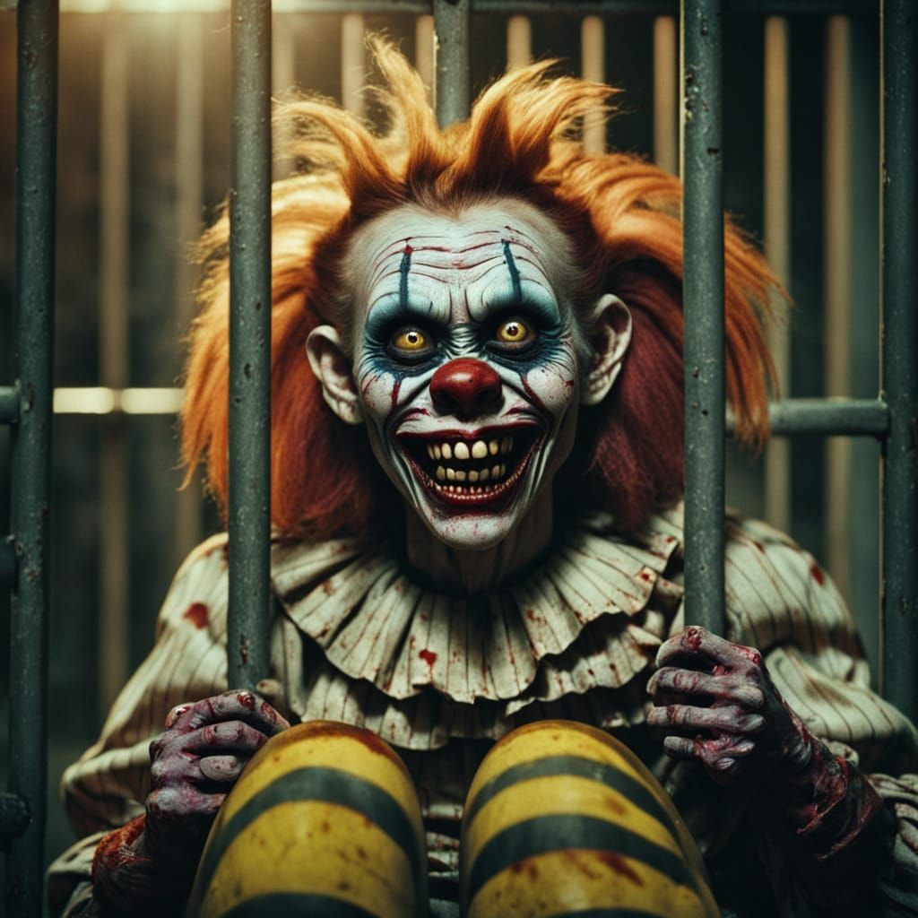 Zombie Clown Monkey in Jail Cell