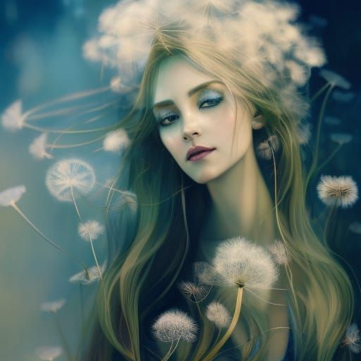 Dandelion Elf Portrait: Hyperdetailed Concept Art