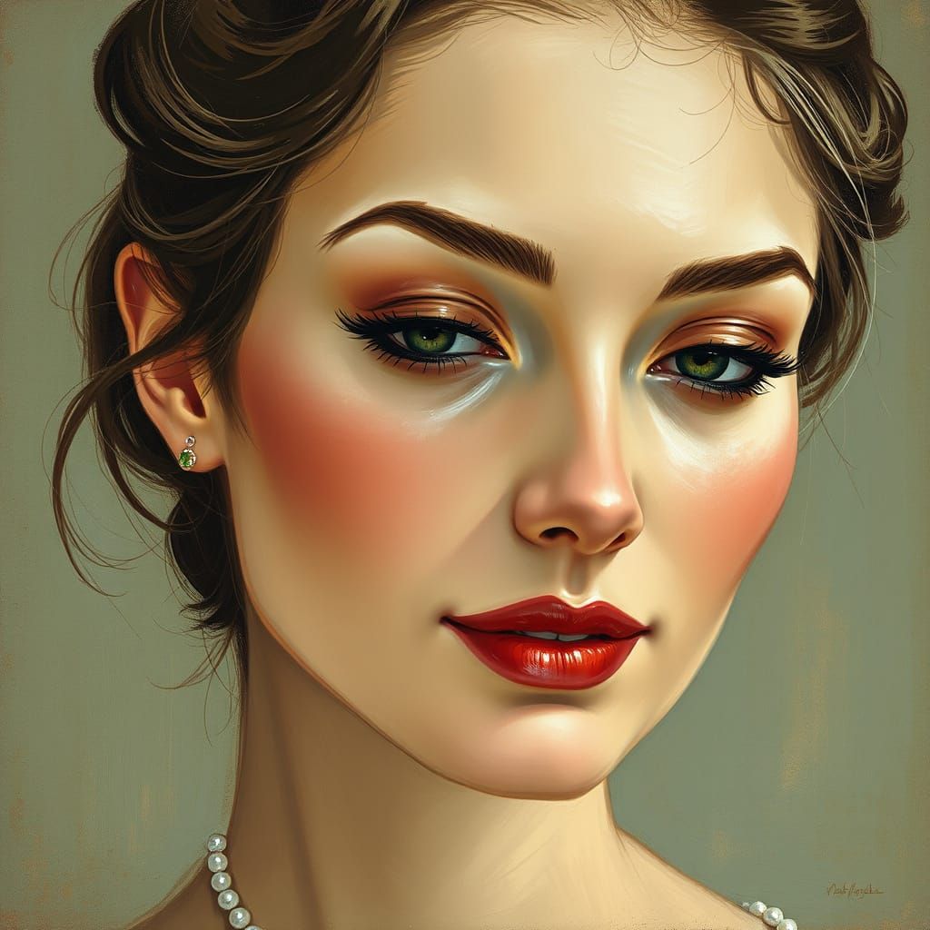 Woman's Portrait in Art Nouveau Style