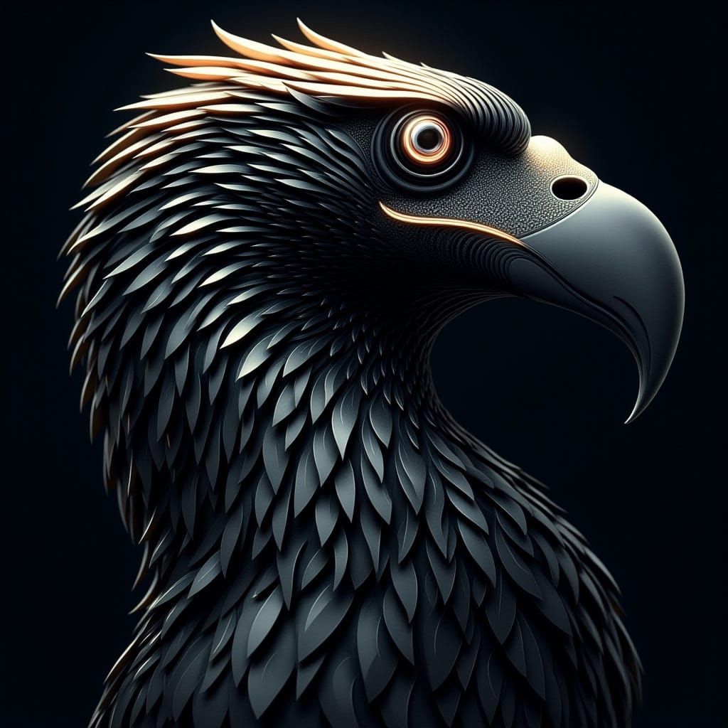 Hyper-Detailed Eagle in Dark Fantasy Style