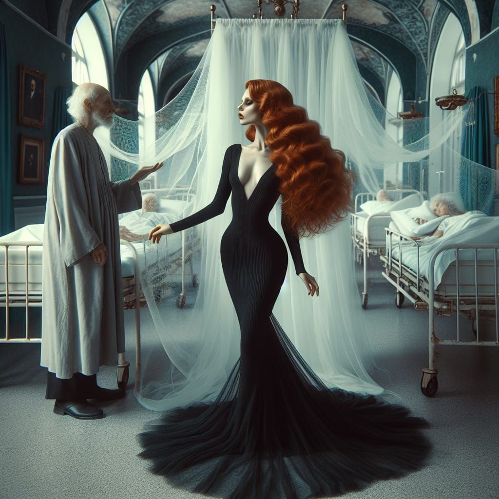 Ethereal Allure: A Mystical Hospital Scene