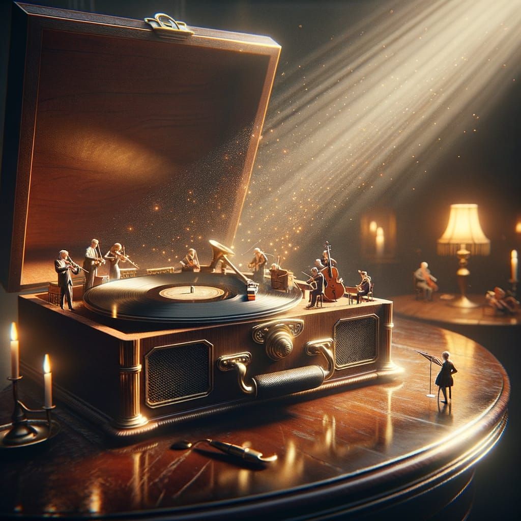 Surreal Vinyl Serenade in Elegant Wooden Case