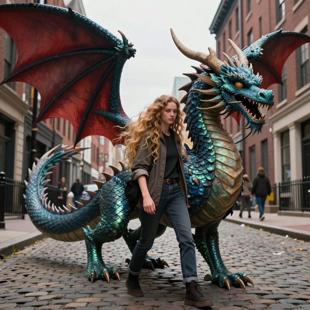 Girl Transforms into Dragon on Philadelphia Streets