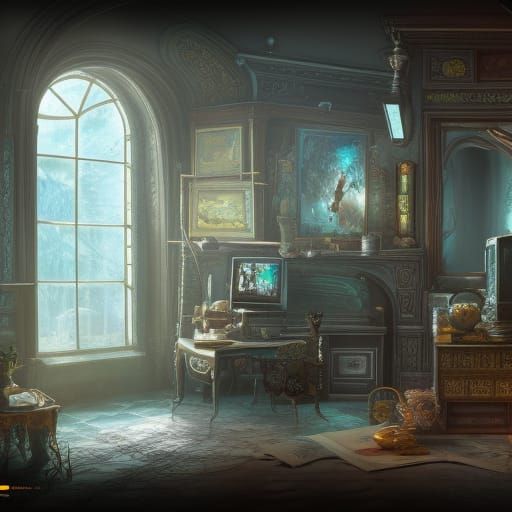 Realistic Modern House Interior in Detailed Matte Painting