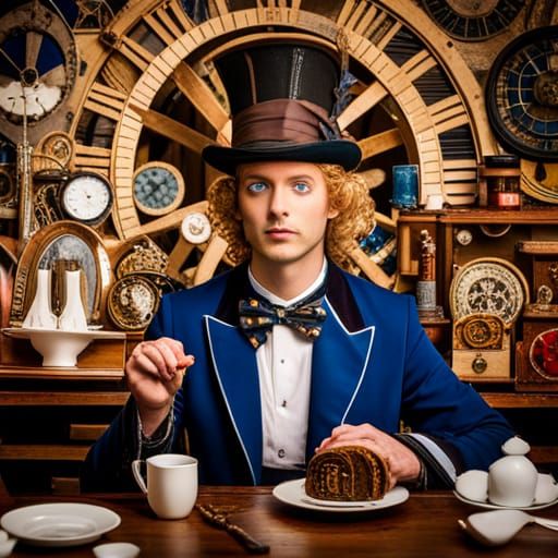 Alice in Wonderland Steampunk Tea Party, Fantasy Photo