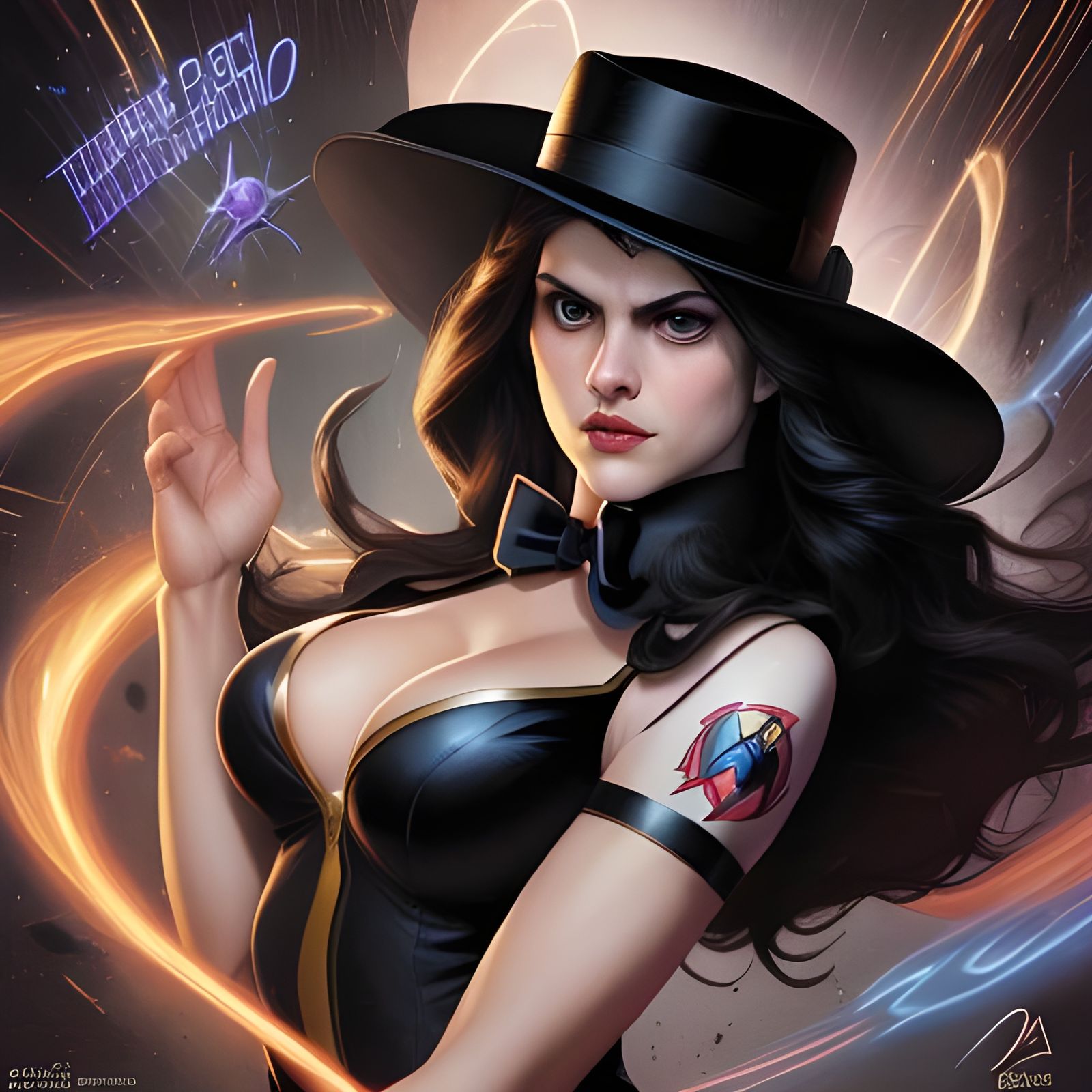 Alexandra Daddario as Zatanna in Comic Book Art