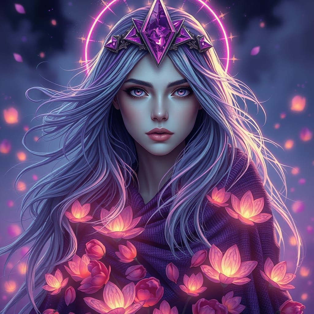 Ethereal Goddess of Violet Dreams