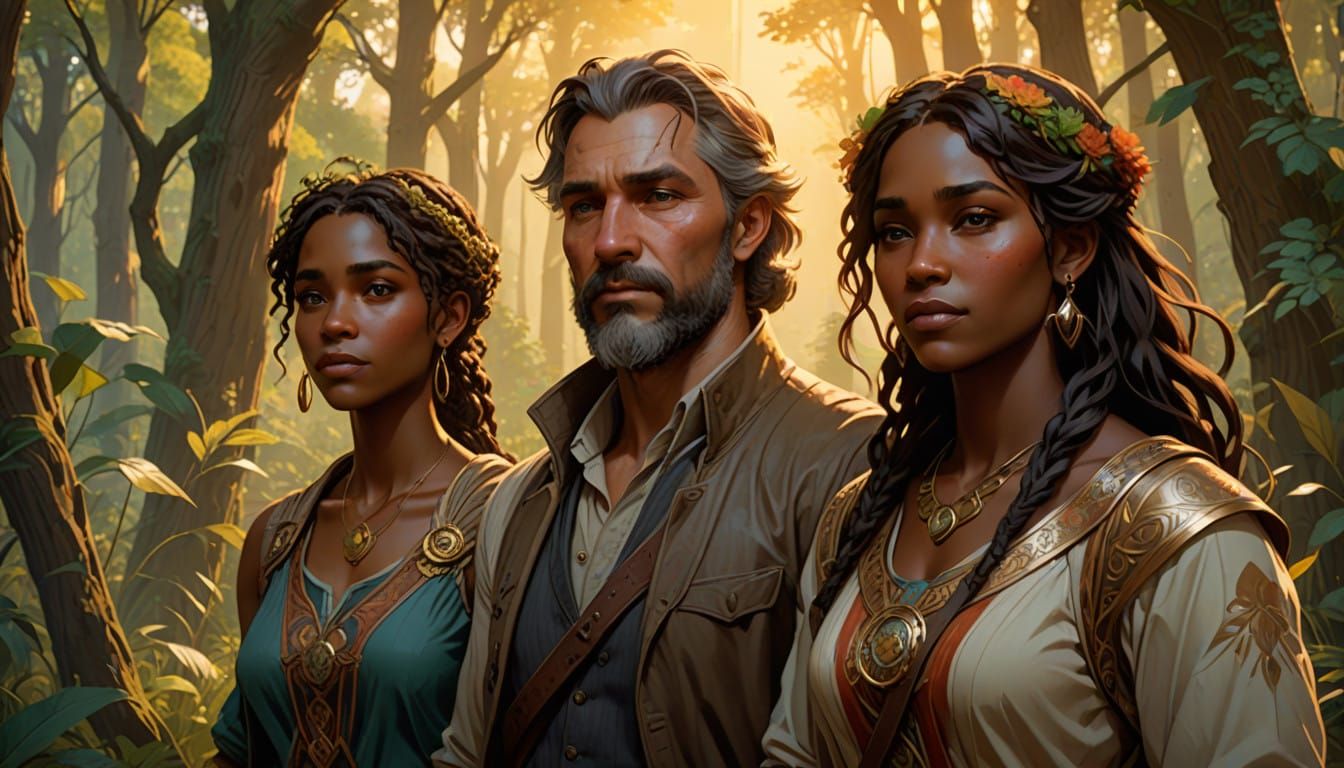 Couple Walks Hand in Hand Through Vibrant Forest Landscape