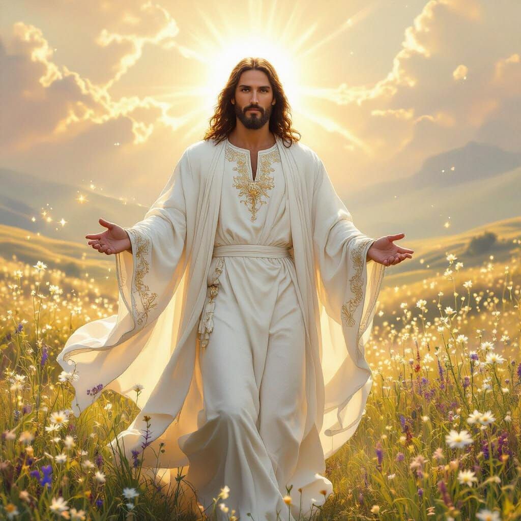 Christ's Return: Golden Millennium in Ethereal Style