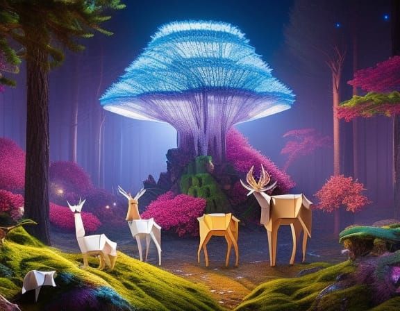 Origami forest