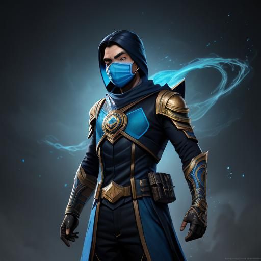 Young Blue Superhero Teleportation: Fantasy Concept Art