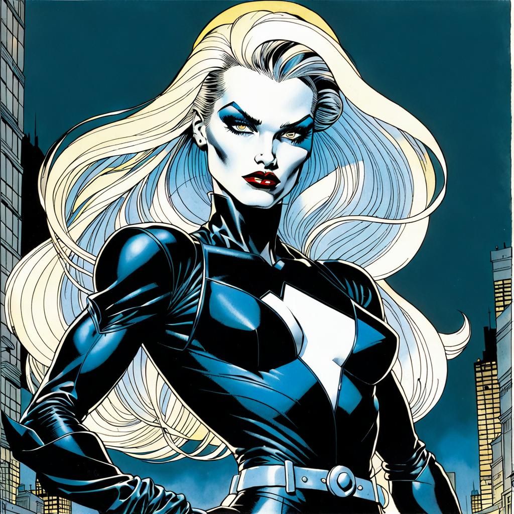 Noir Femme Fatale in Comic Book Style